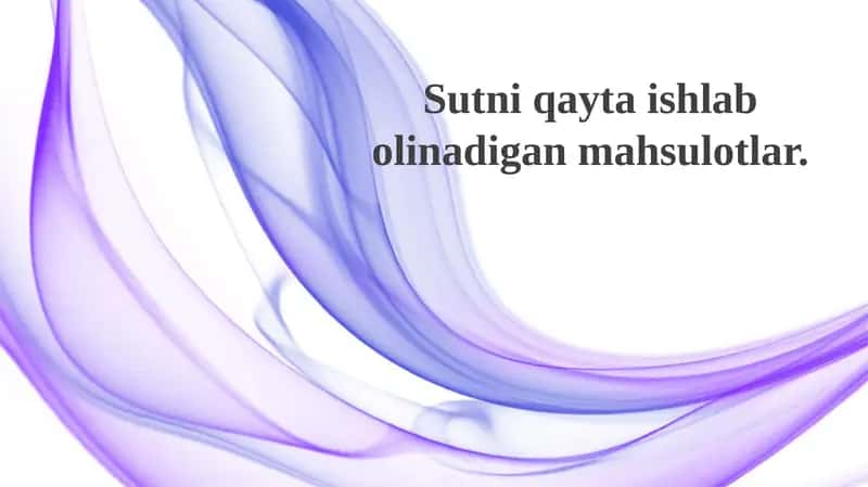 Qayta ishlangan sut mahsulotlari: Qatiq, yogurt va smetana