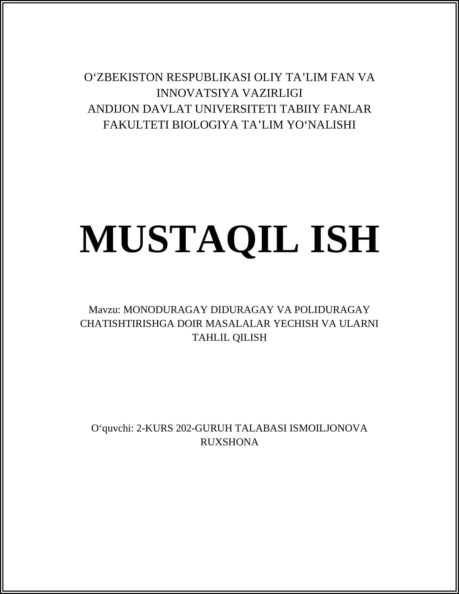 Monoduragay chatishtirish nazariyasi