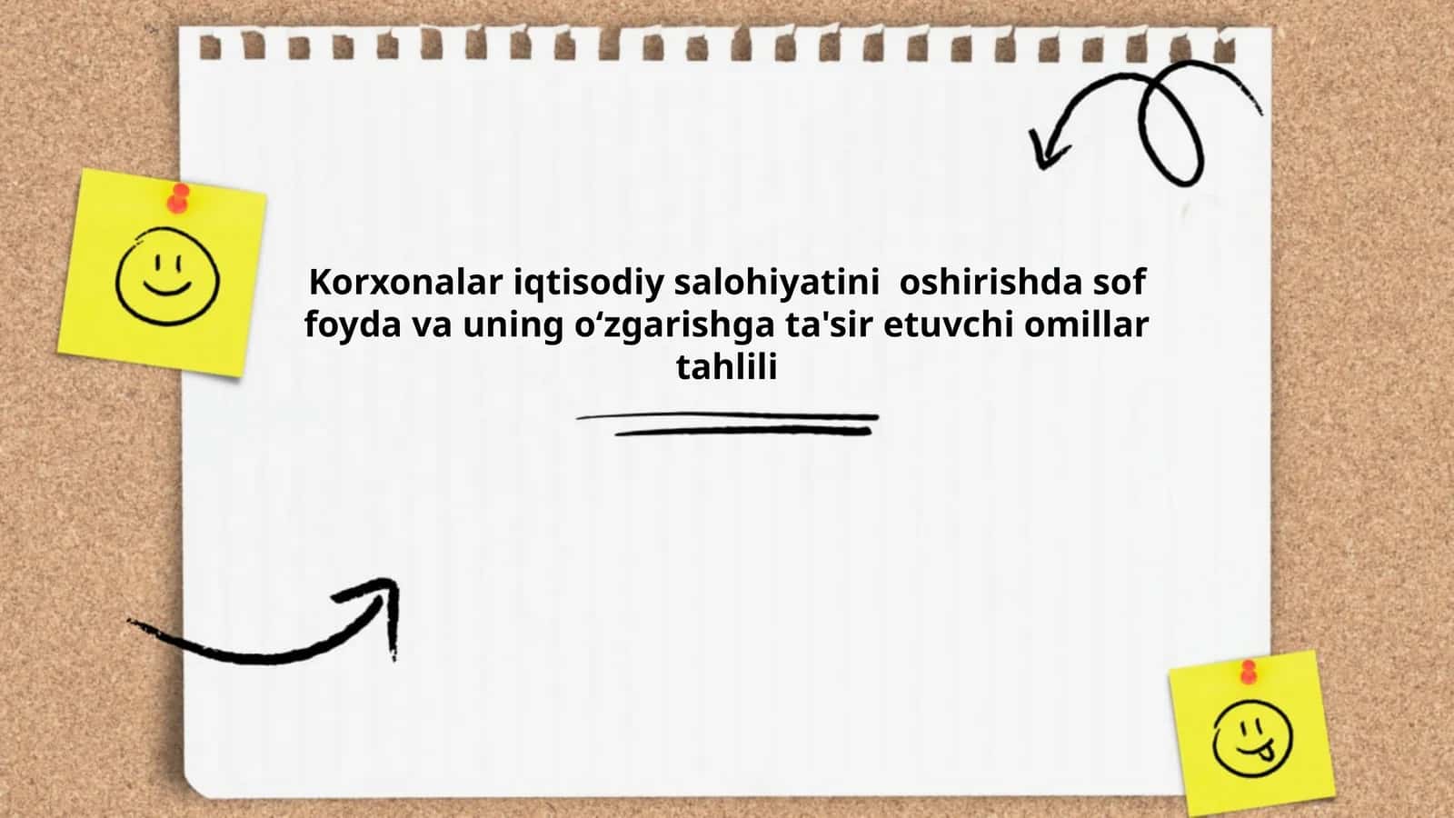Korxonalar iqtisodiy salohiyatini oshirishda sof foyda va uning oʻzgarishga ta'sir etuvchi omillar tahlili