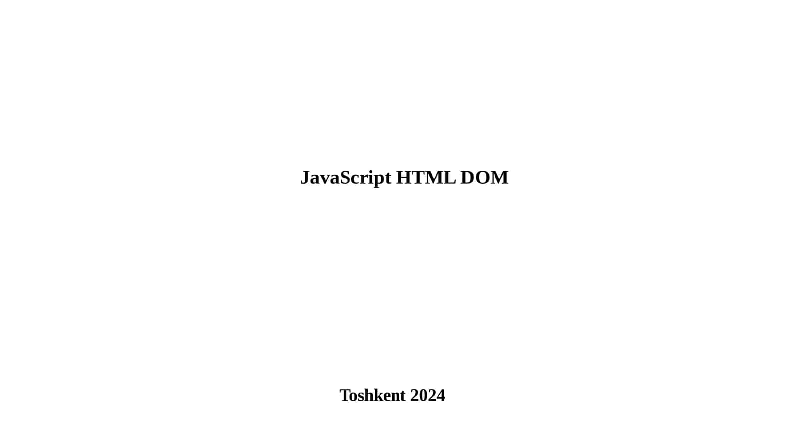 JavaScript HTML DOM