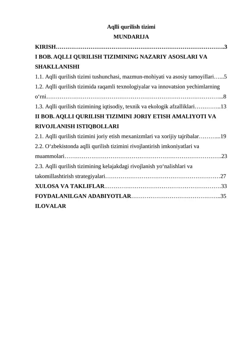 Aqlli qurilish tizimi