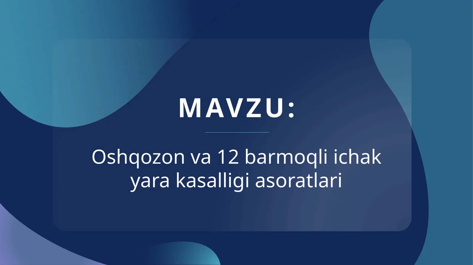 Oshqozon va 12 bar-moqli ichak yaralari mamlakati