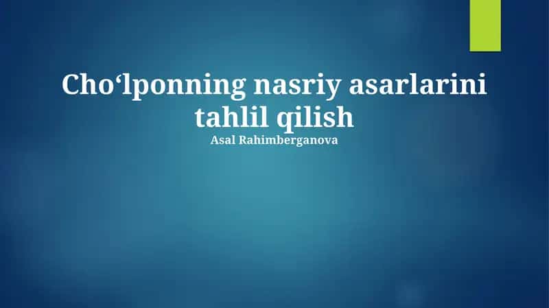 Çolponning Nasriy Asarlaridagi Mavzu va Muammolar