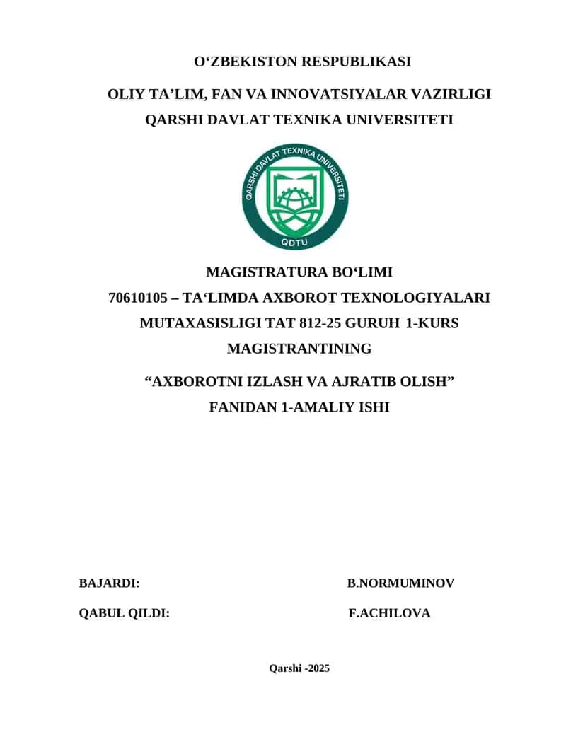 Mantiqiy qidirish (Logical Search)