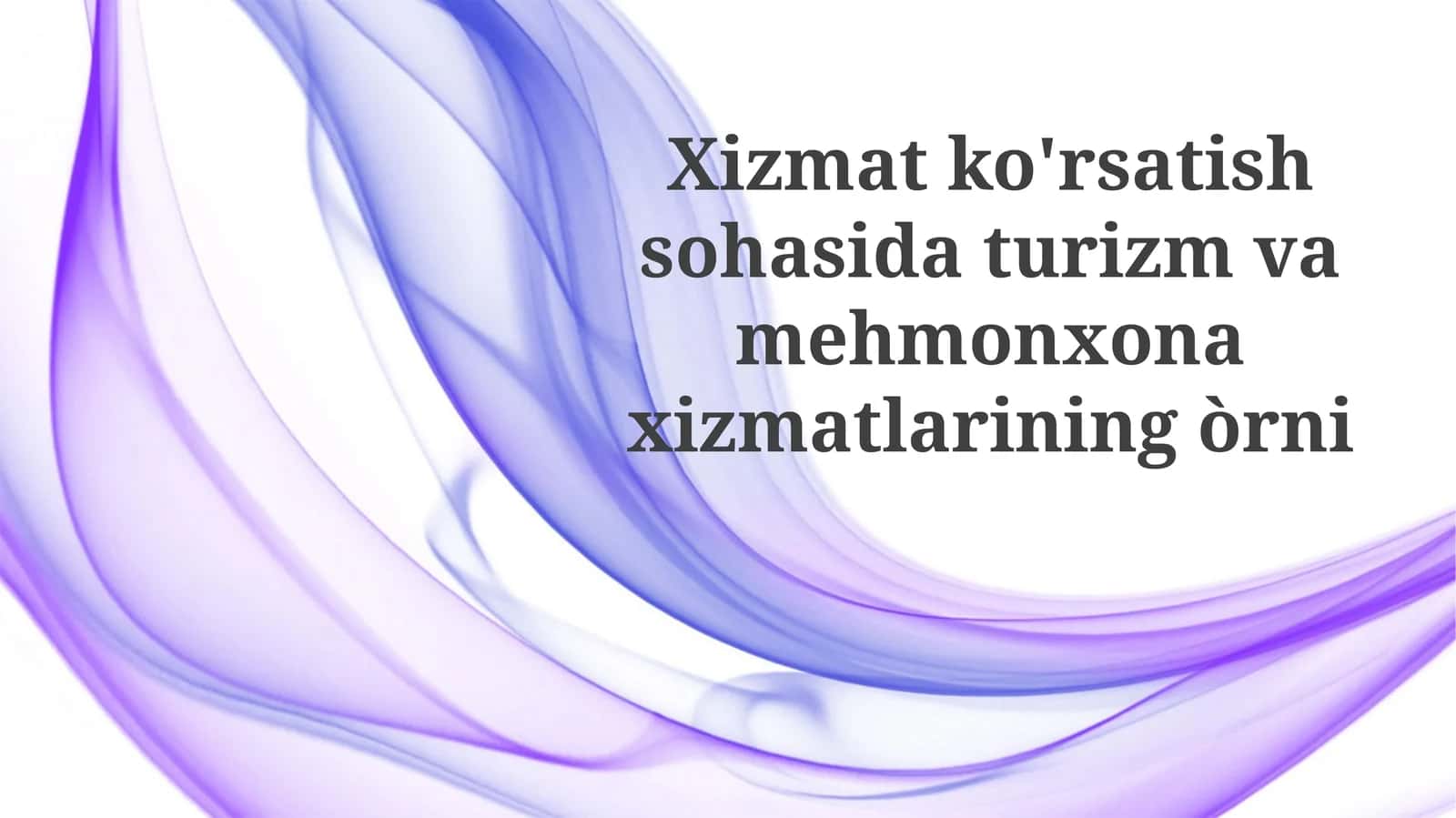 Xizmatko'rsatish sohasi