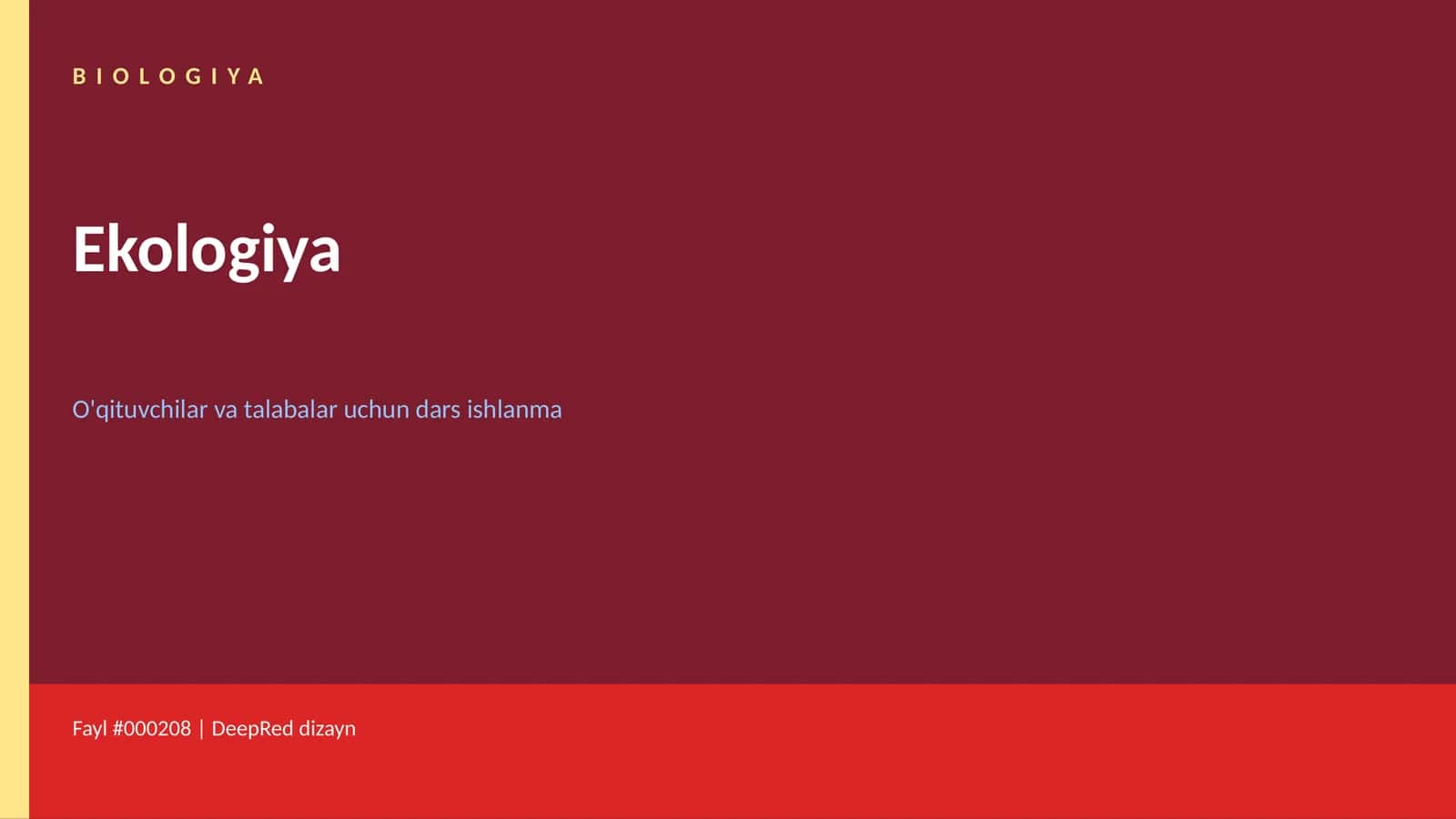 Biologiya dars ishlanma