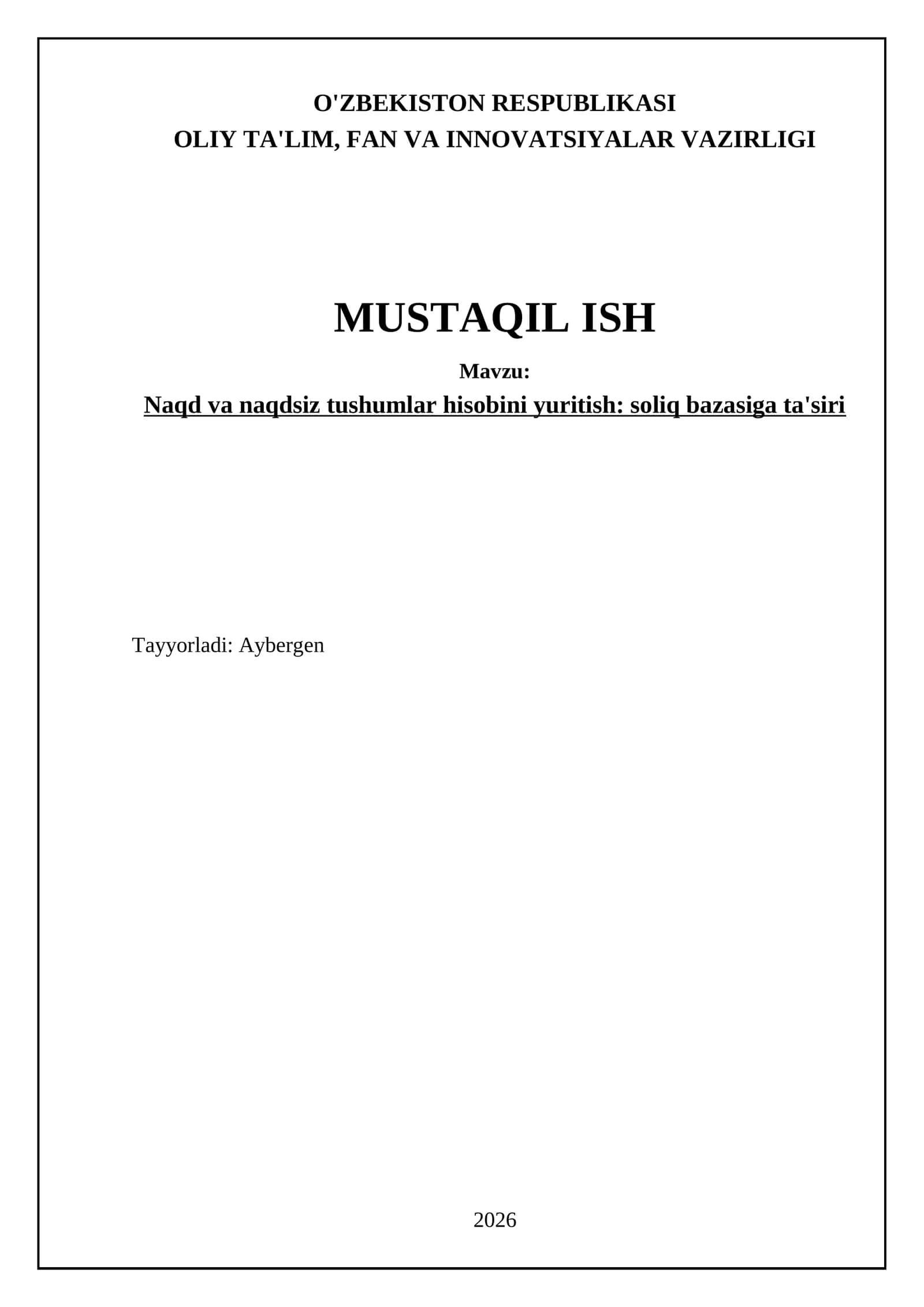 Naqd va naqdsiz tushumlar hisobini yuritish: soliq bazasiga ta'siri