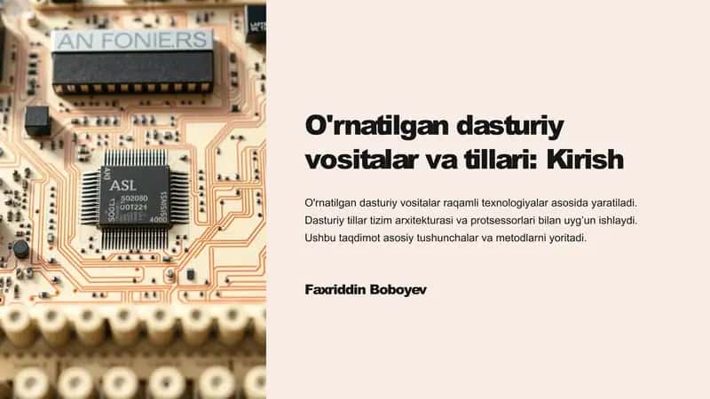 Ornatilgan dasturiy vositalar va tillari