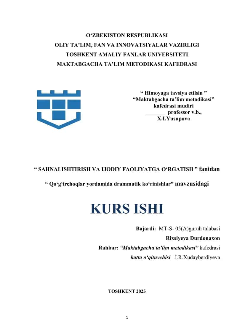 Qoʻgʻirchoqlar yordamida drammatik koʻrinishlar
