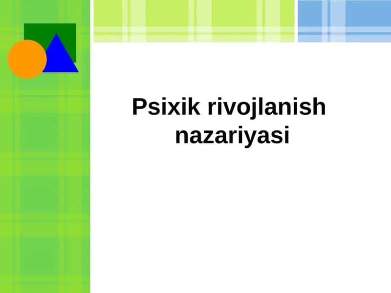 Psixikrivojlanish nazariyasi