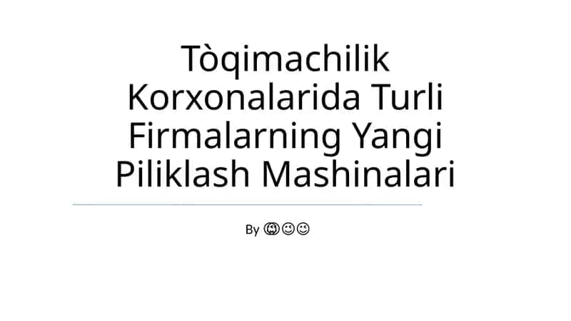 Tòqimachilik Korxonalarida Turli Firmalarning Yangi Piliklash Mashinalari