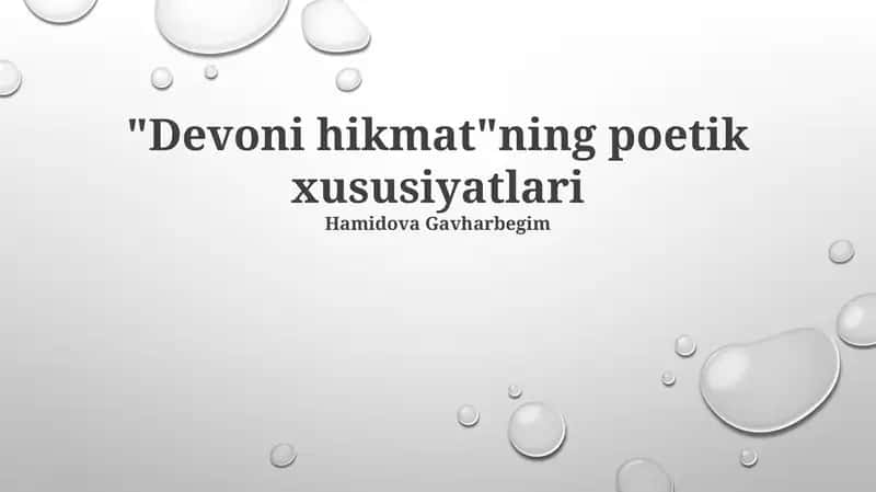 Devon Hikmatning poetik xususiyatlari