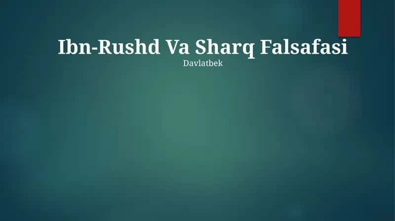Ibn-Rushd Va Sharq Falsafasi