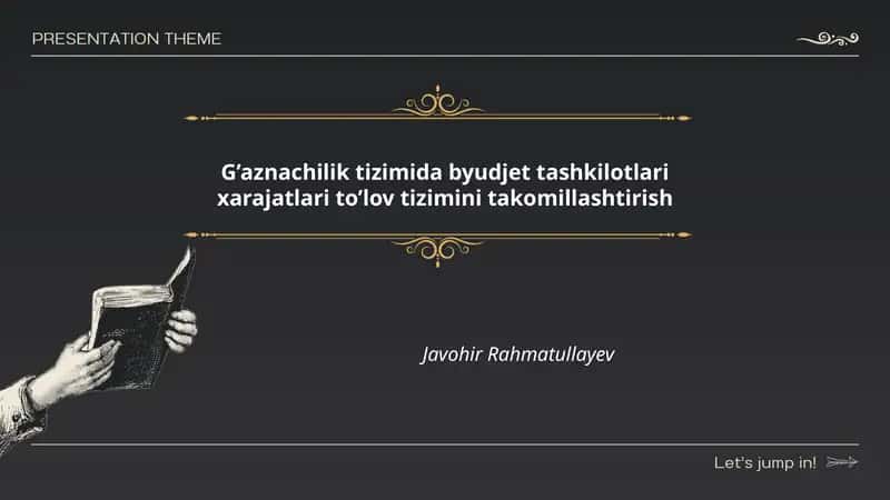 G’aznachilik tizimida byudjet tashkilotlari xarajatlari to’lov tizimini takomillashtirish