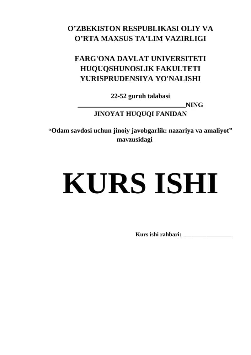 “Odam savdosi uchun jinoiy javobgarlik: nazariya va amaliyot” mavzusidagi