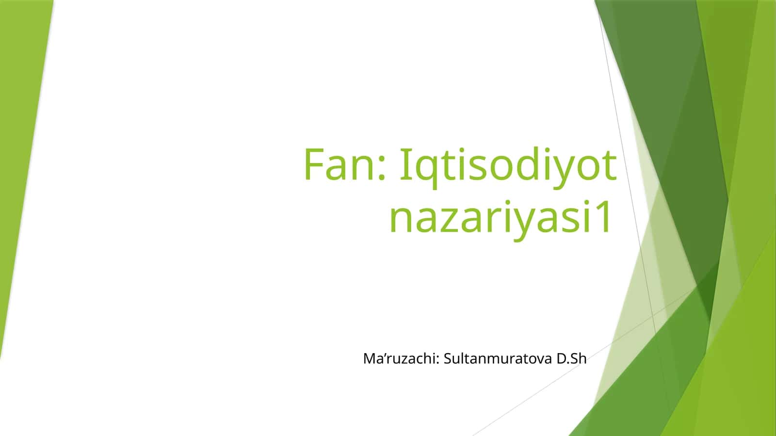 Iqtisodiyot nazariyasi