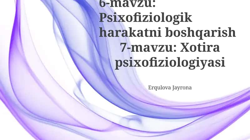 Psixofiziologik harakatni boshqarish