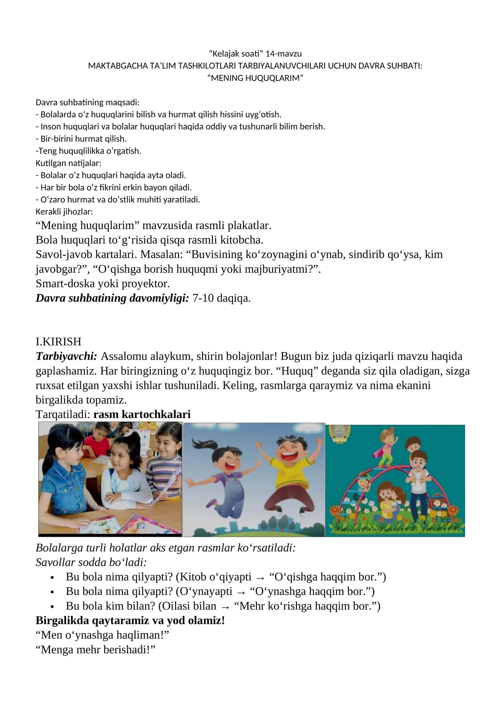 “Mening huquqlarim”