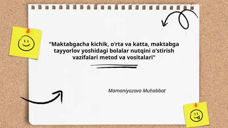 Maktabgacha kichik yoshdagi bolalarda nutqni rivojlantirish