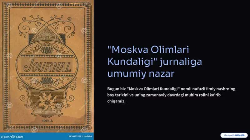 "Moskva Olimlari Kundaligi" jurnaliga umumiy nazar
