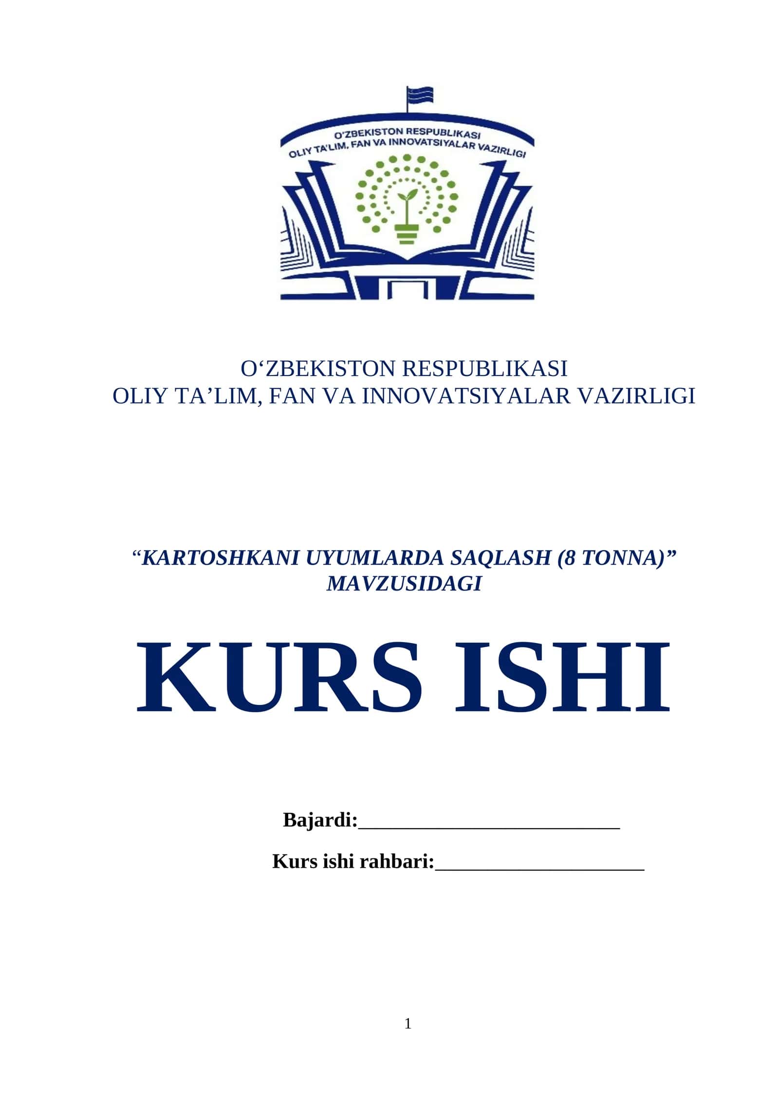 KARTOSHKANI UYUMLARDA SAQLASH (8 TONNA)