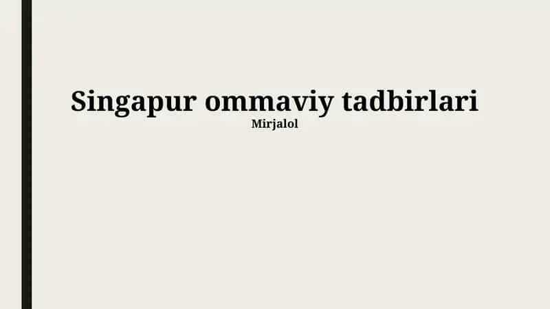 Singapur ommaviy tadbirlari