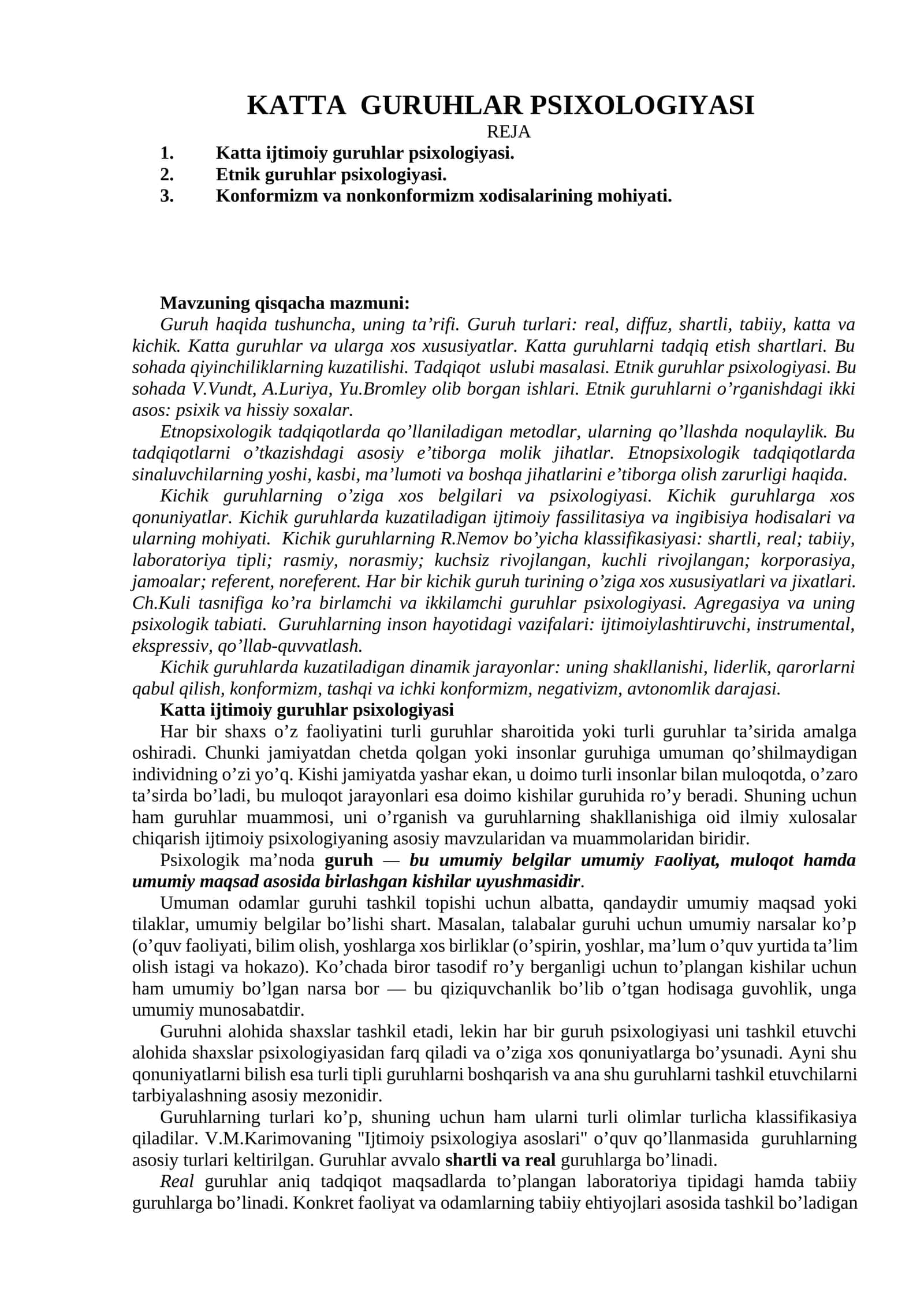 KATTA GURUHLAR PSIXOLOGIYASI