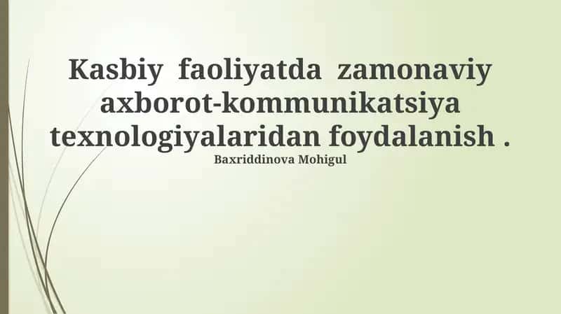 Zamonaviy axborot-kommunikatsiya texnologiyalari: Ta'rif va mohiyat