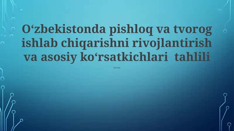 O'zbekistonda pishloq va tvorog ishlab chiqarish