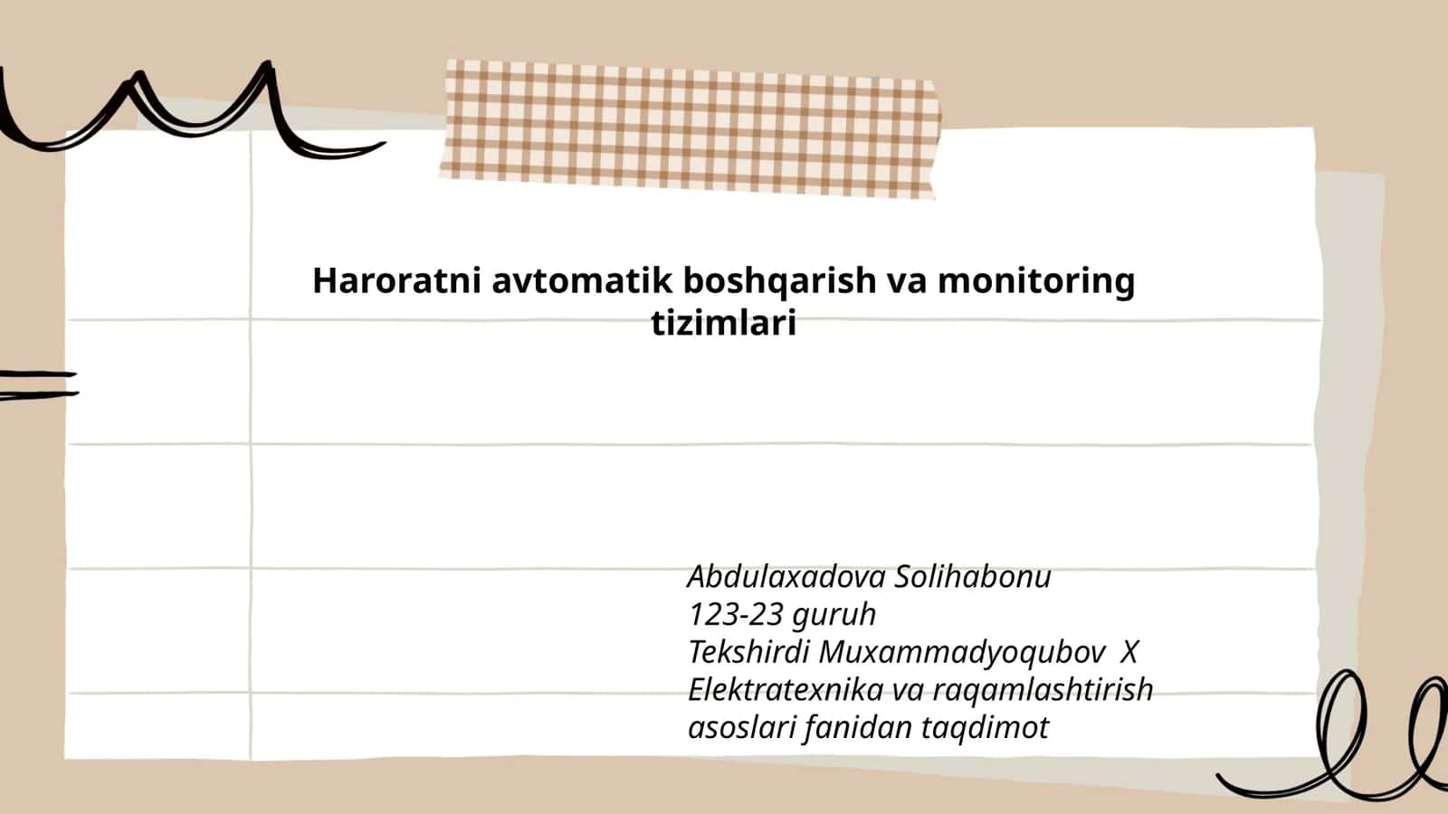Haroratni avtomatik boshqarish va monitoring tizimlari