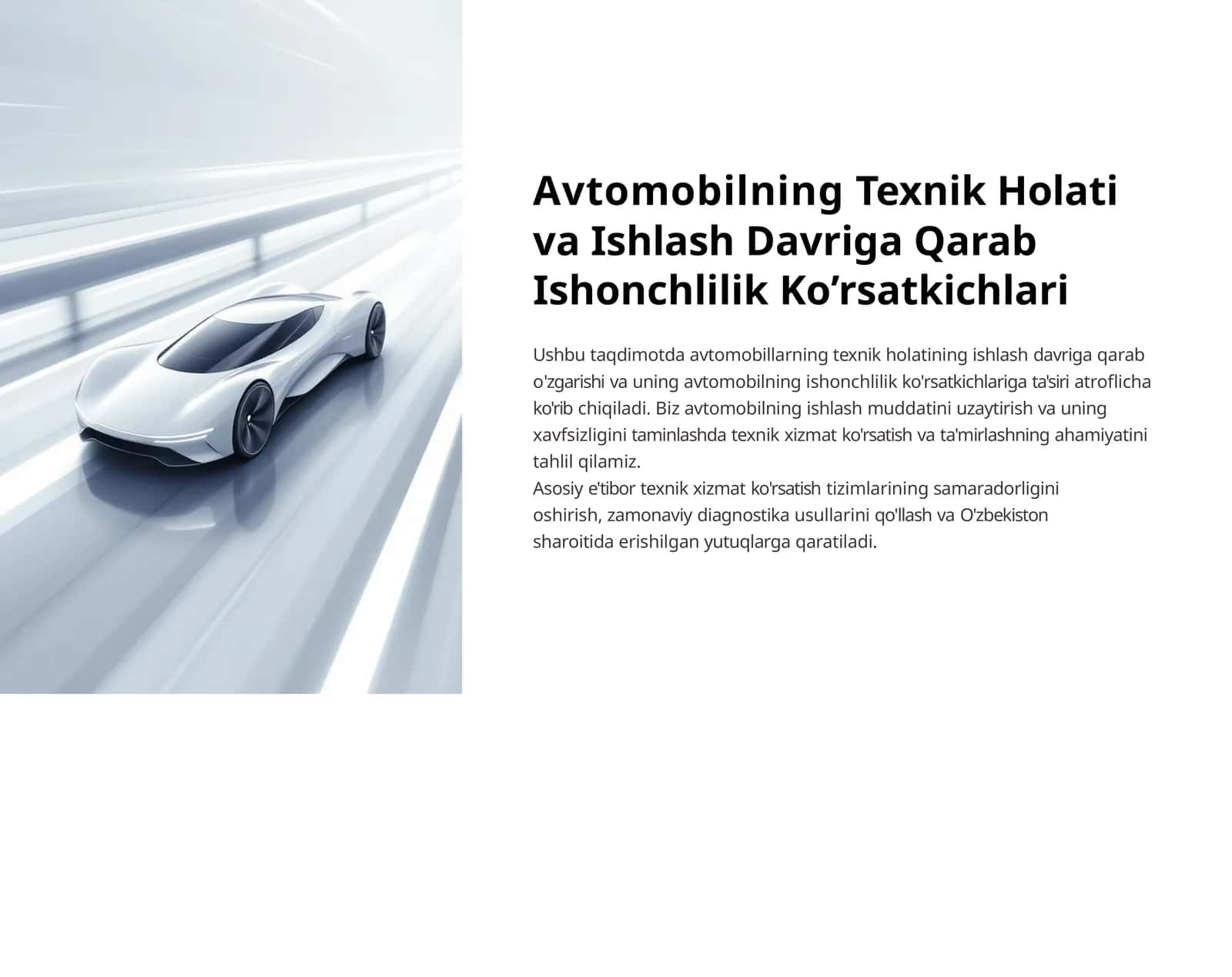 Avtomobilning Texnik Holati va Ishlash Davri