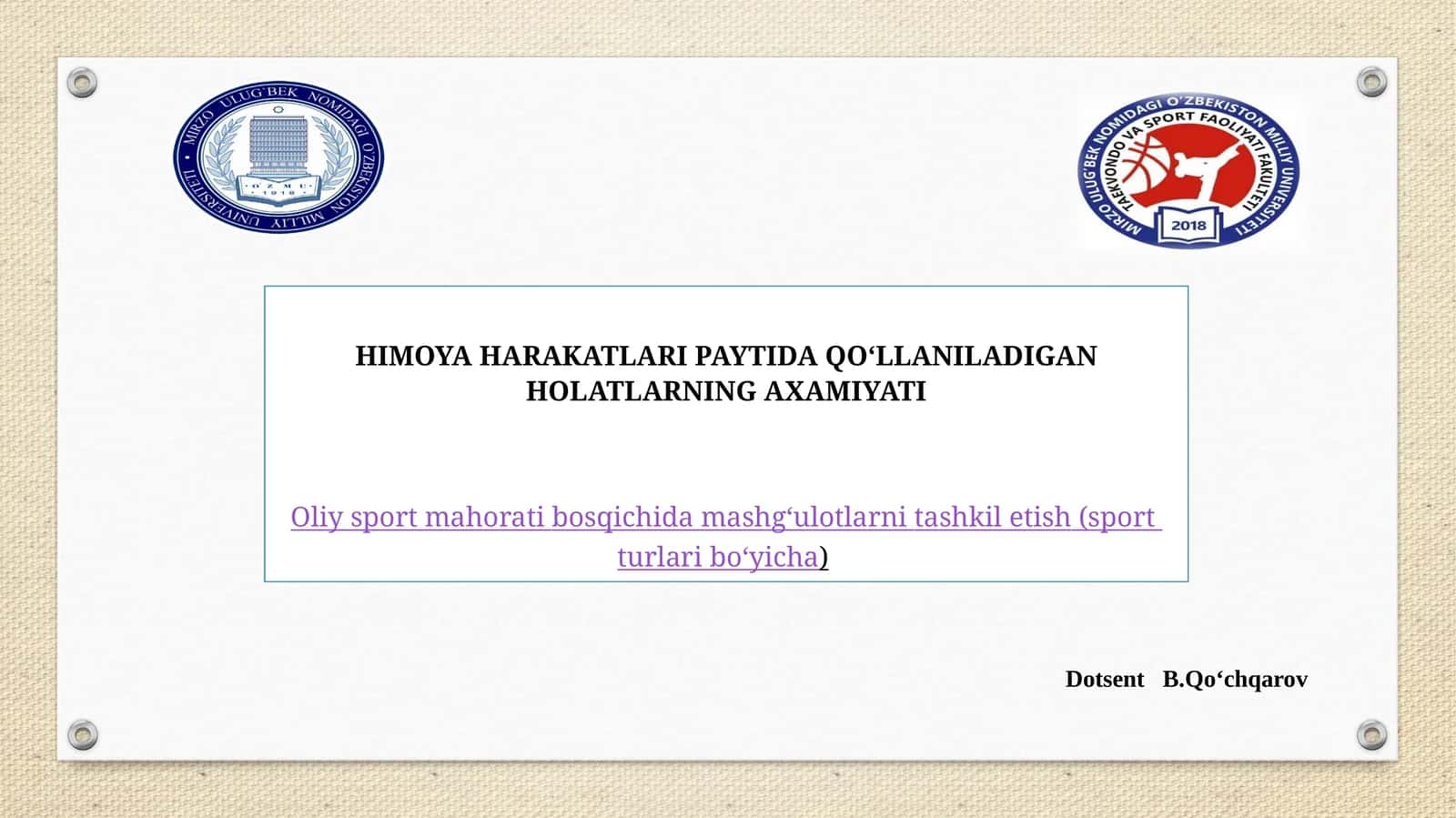 HIMOYAHARAKATLARI PAYTIDA QO‘LLANILADIGAN HOLATLARNING AXAMIYATI