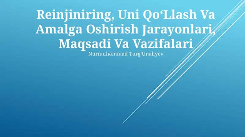 Uni Qo‘Llash Va Amalga Oshirish Jarayonlari
