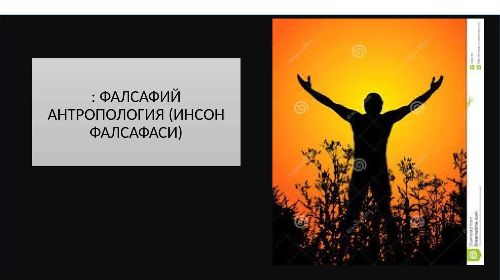 ФАЛСАФИЙ АНТРОПОЛОГИЯ (ИНСОН ФАЛСАФАСИ)