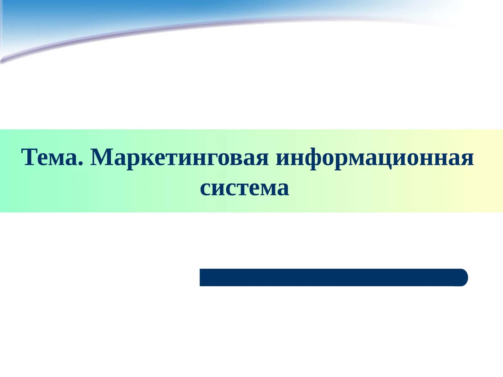 Маркетинговая информационная система