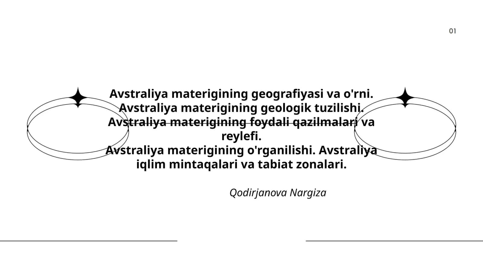 Avstraliya materigining geografiyasi va o'rni