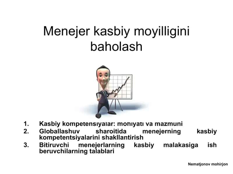 Menejer kasbiy moyilligini baholash