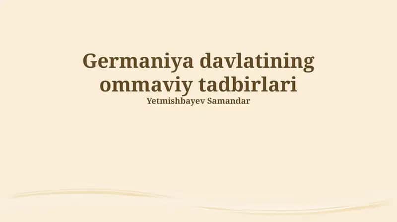 Germaniya davlatining ommaviy tadbirlari