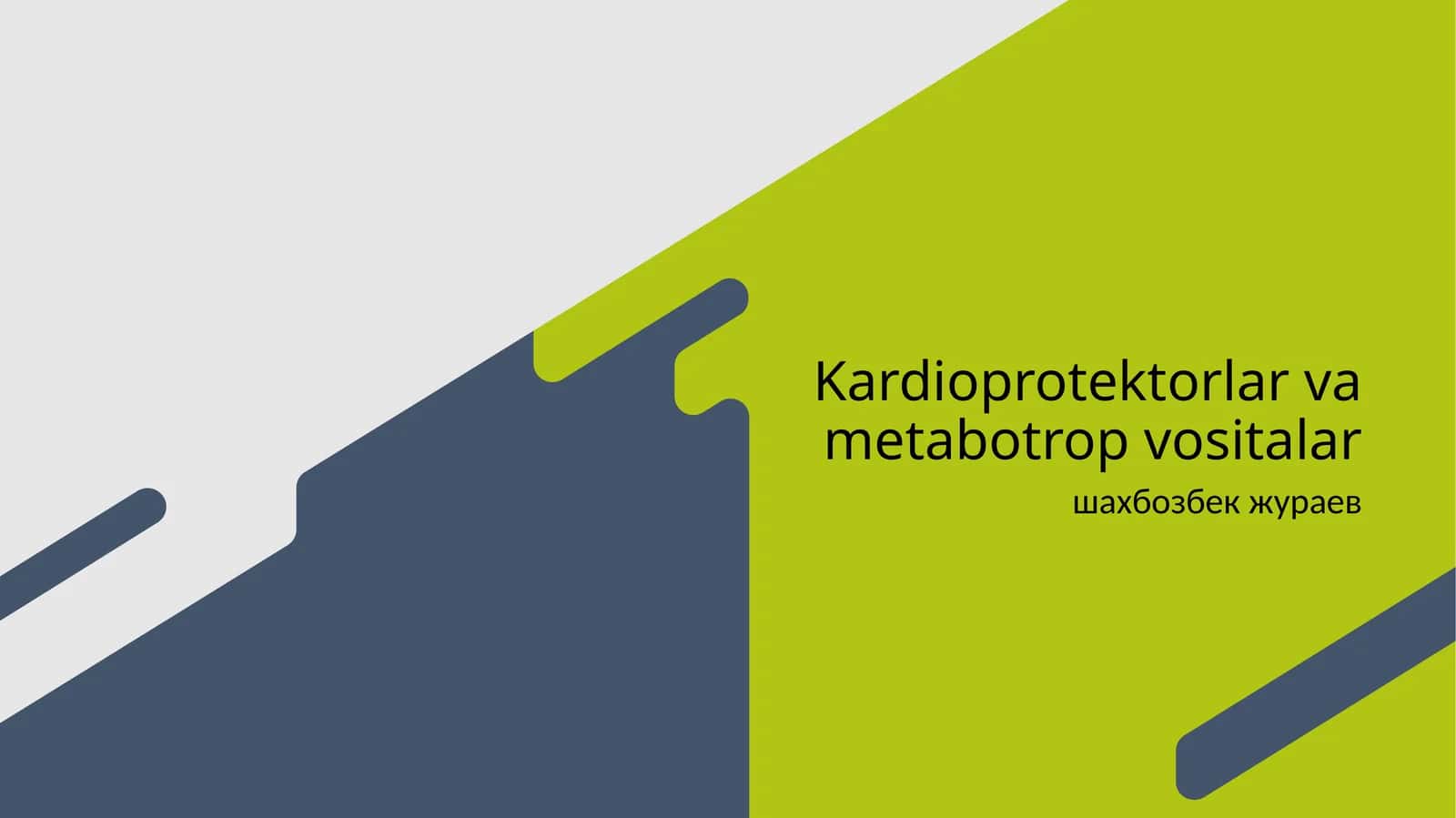 Kardioprotektorlar va metabotrop vositalar