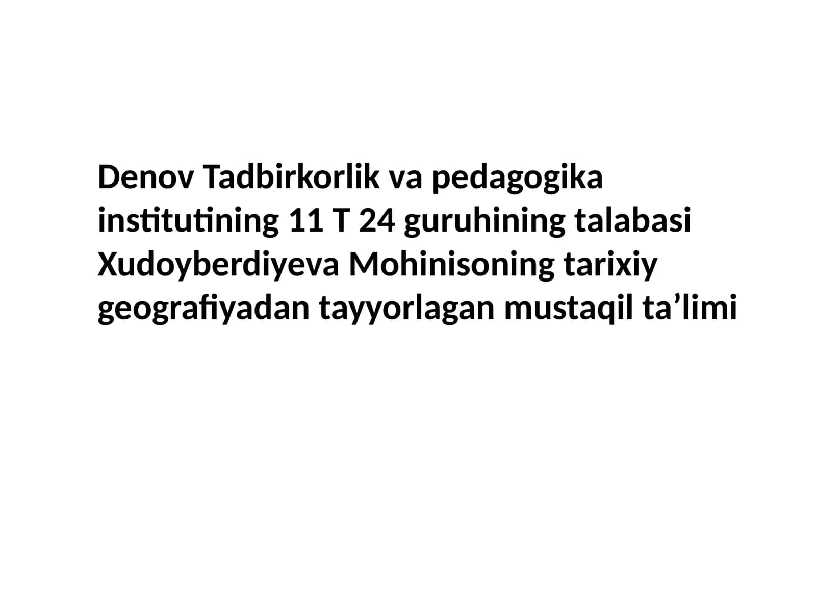 Oʻrta Osiyo davlatlarining 18-19-asr birinchi yarmidagi tarixiy geografiyasi