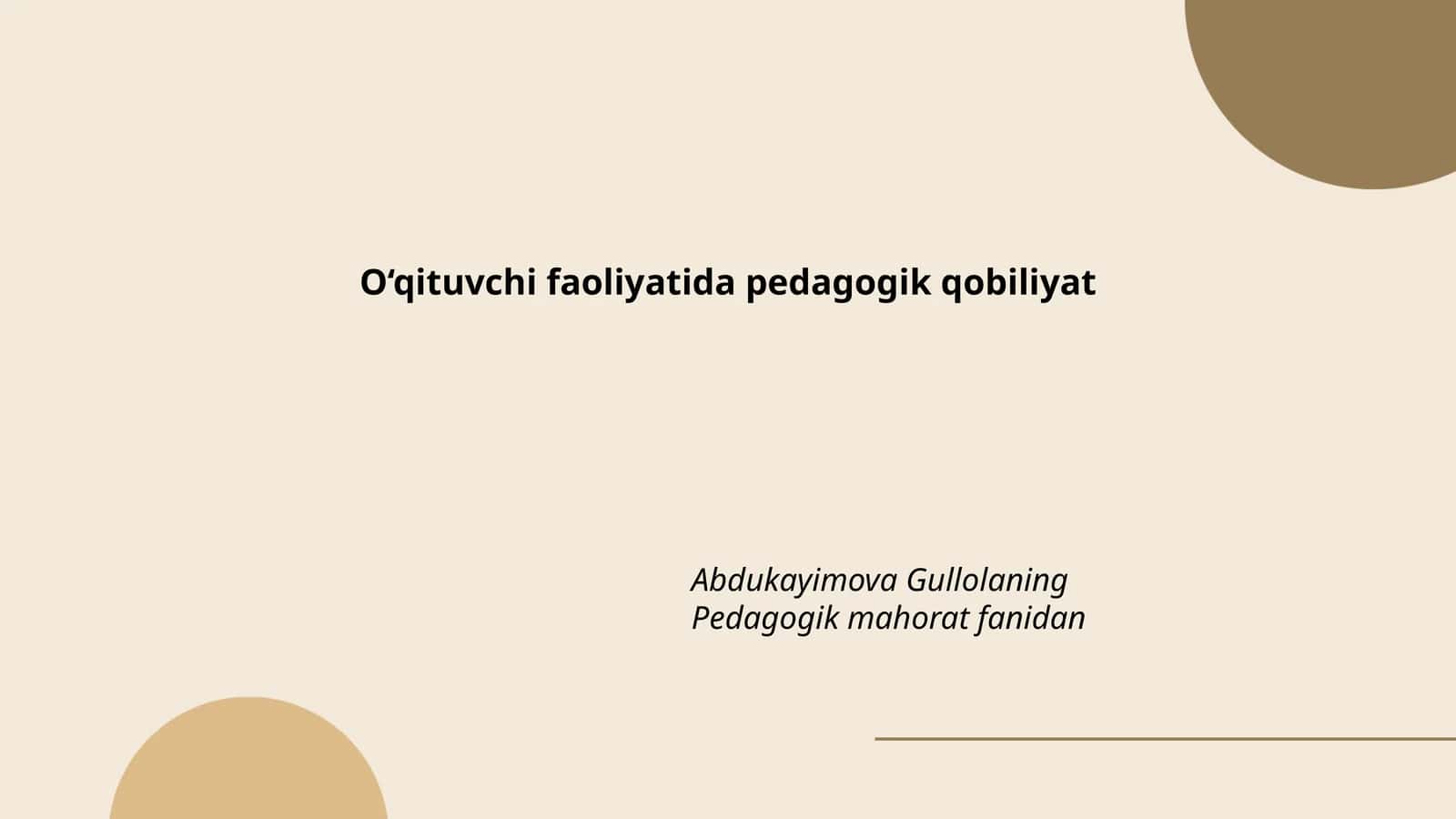 Pedagogik qobiliyatning mohiyati