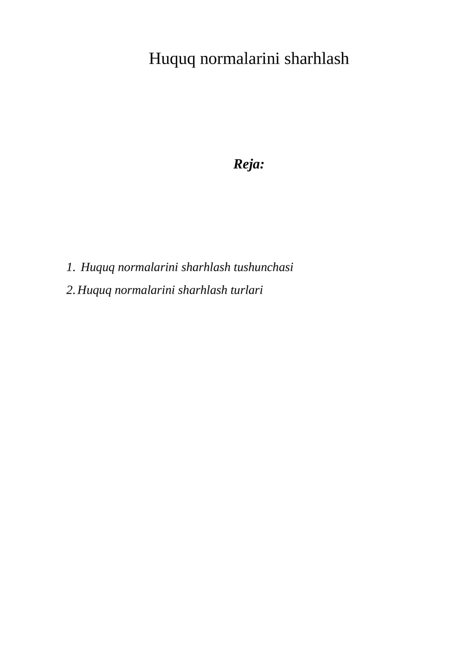 Huquq normalarini sharhlash