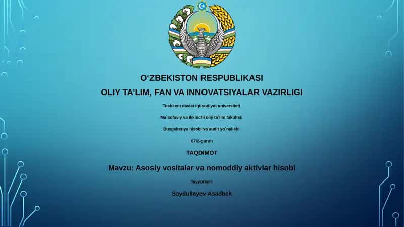 Asosiy vositalar va nomoddiy aktivlar hisobi