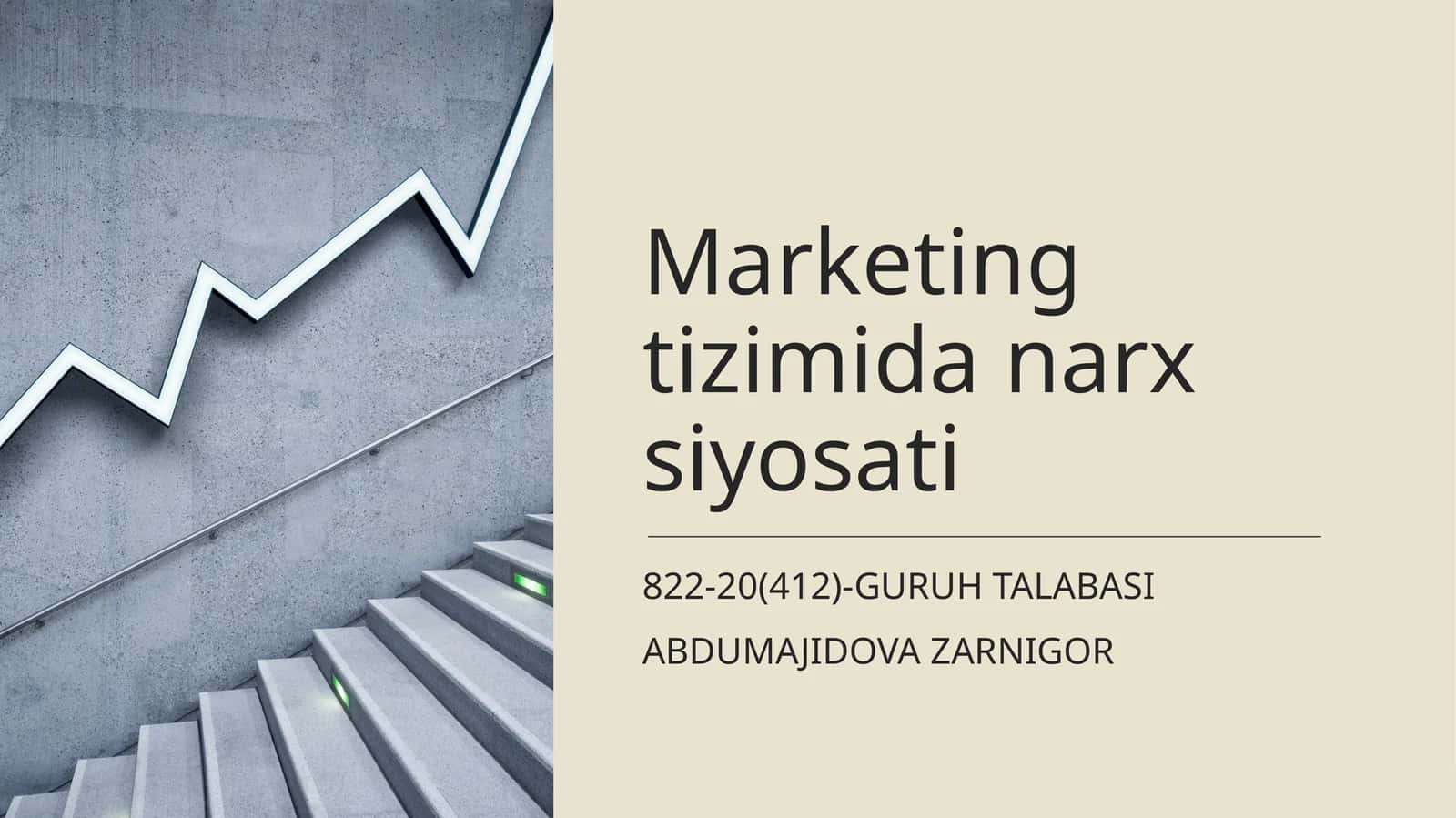 Marketing tizimida narx siyosati