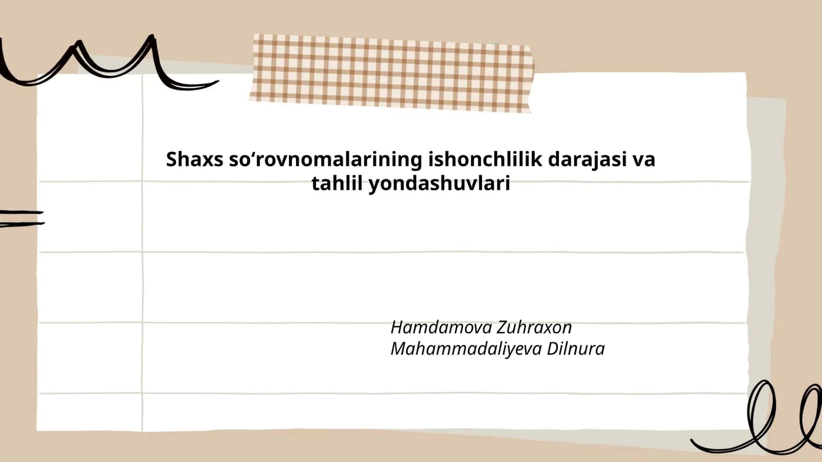 Shaxs soʻrovnomalarining ishonchlilik darajasi va tahlil yondashuvlari