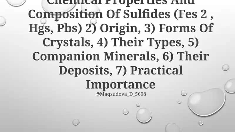 A Class Of Sulfides