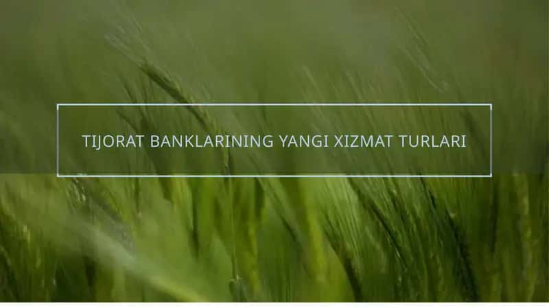 Tijorat banklarining yangi xizmat turlari