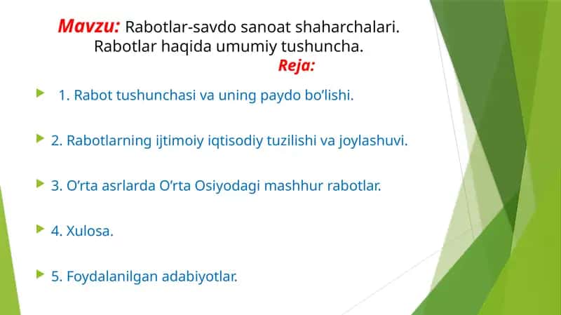 Rabotlar-savdo sanoat shaharchalari. Rabotlar haqida umumiy tushuncha