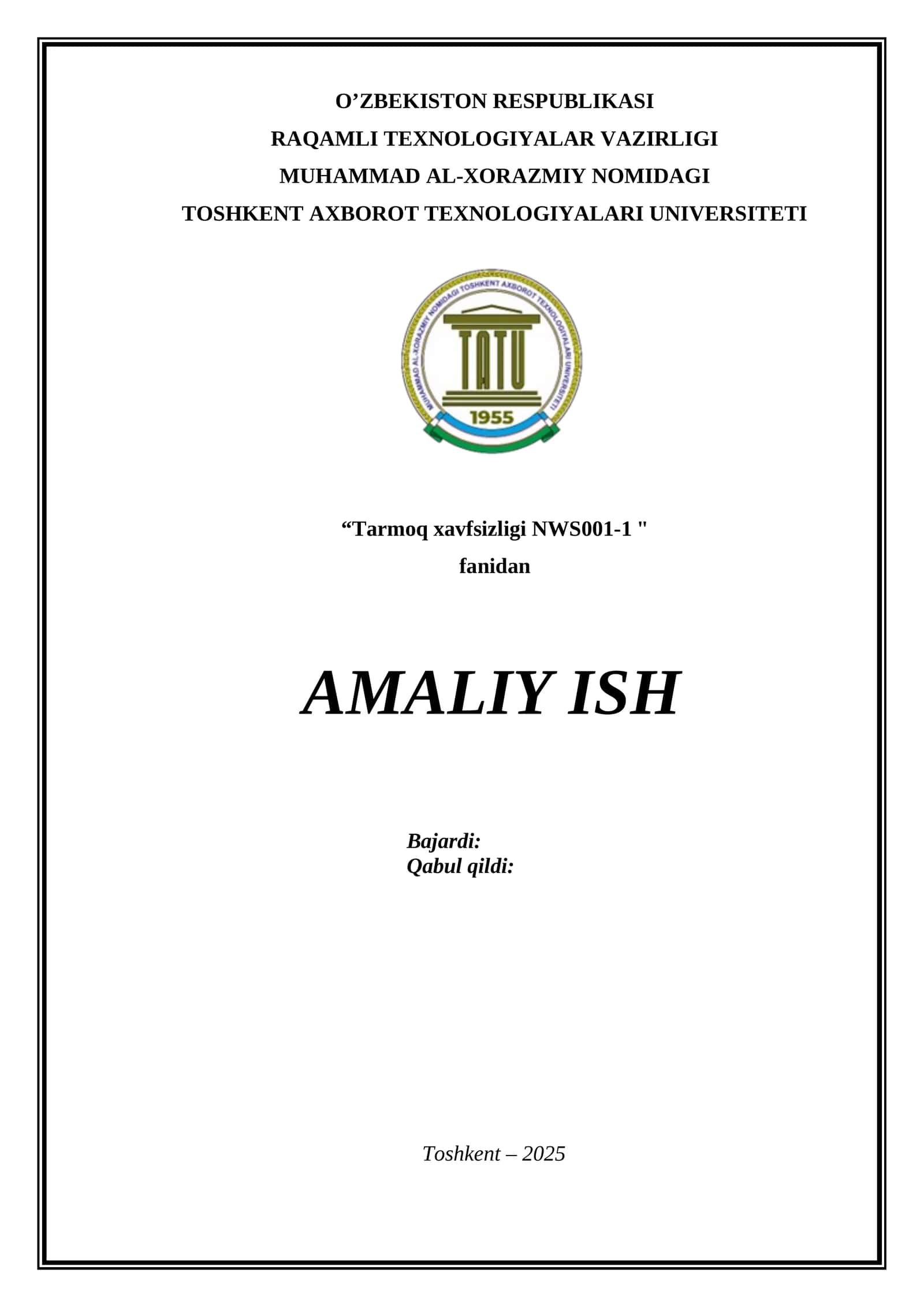 Marshrutizatorlarda NAT/PAT texnologiyasini sozlash. Amaliy ish