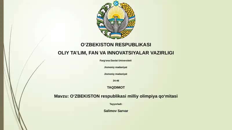 OʻZBEKISTON respublikasi milliy olimpiya qoʻmitasi